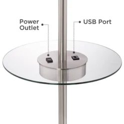 360 Lighting Caper Modern Floor Lamp With Tray Table 60 1/2" Tall Brushed Nickel USB And AC Power Outlet Off White Fabric Drum Shade For Living Room 11 360 Lighting Caper Modern Floor Lamp With Tray Table 60 1/2" Tall Brushed Nickel USB And AC Power Outlet Off White Fabric Drum Shade For Living Room -Adesso Sales Store GUEST df86f21b ecb4 4f04 851f 2ce6491fcb9f
