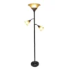 3 Light Restoration Floor Lamp With Scalloped Glass Shade Brown - Elegant Designs