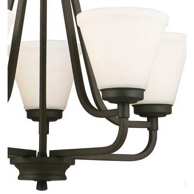 Mayview 5 Light Chandelier Bronze/White - EGLO 1 Mayview 5 Light Chandelier Bronze/White - EGLO
