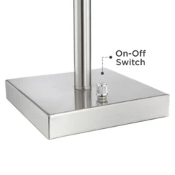 360 Lighting Andre Modern Table Lamps Set Of 2 With Square Risers 28 1/4" Tall Silver Metal USB And AC Power Outlet In Base White Drum Shade For Desk -Adesso Sales Store GUEST e33509e6 d6cc 4c9f a078 1c5e397ed771