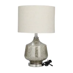 Linen Table Lamp With Faux Mercury Glass Finish Silver - Olivia & May -Adesso Sales Store GUEST e347cda9 00fa 421e a808 fc381f44bc93