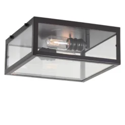 12" Metal/Glass Grayson Flush Mount (Includes Energy Efficient Light Bulb) - JONATHAN Y -Adesso Sales Store GUEST e6fc101c 36da 41d9 9b27 16076bff44ad