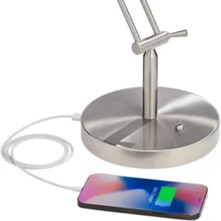 360 Lighting Xenos Modern Desk Lamp 20" High Satin Nickel With USB Charging Port LED Adjustable Arm White Head For Bedroom Living Room Bedside Reading 10 360 Lighting Xenos Modern Desk Lamp 20" High Satin Nickel With USB Charging Port LED Adjustable Arm White Head For Bedroom Living Room Bedside Reading -Adesso Sales Store GUEST e8f9f0f9 8f3c 4676 9c59 473fdeb4387c