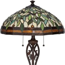 Robert Louis Tiffany Traditional Floor Lamp 60" Tall Bronze Tiffany Style Leaf Pattern Stained Glass Shade For Living Room Reading Bedroom -Adesso Sales Store GUEST ea890b51 0277 4aea ab51 63928e9fda78