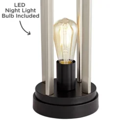 360 Lighting Marcel Modern Table Lamps Set Of 2 24 1/4" High Brushed Nickel With LED Nightlight USB Charging Port White Shade For Bedroom House Desk -Adesso Sales Store GUEST ead1be5c 2dcb 46d6 a635 676f0362d94d