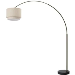 FC Design Modern 81" Tall Standing Adjustable Arched Floor Lamp With Double Drum Shade And Marble Base -Adesso Sales Store GUEST eb6af4cf 1933 4640 b4e1 f02c275b3db2
