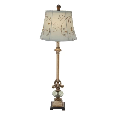 Polystone Buffet Lamp With Tapered Shade Gold - Olivia & May 1 Polystone Buffet Lamp With Tapered Shade Gold - Olivia & May