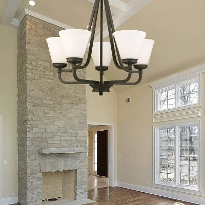 Mayview 5 Light Chandelier Bronze/White - EGLO 2 Mayview 5 Light Chandelier Bronze/White - EGLO - Image 2