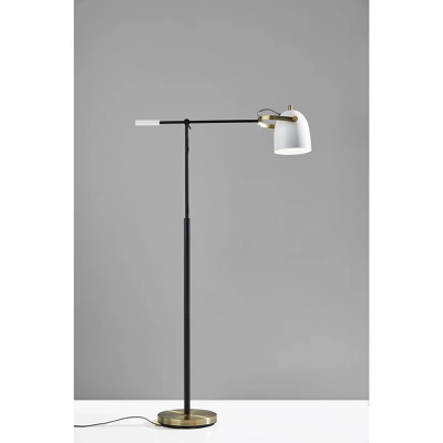 Casey Floor Lamp Black/White/Brass - Adesso 2 Casey Floor Lamp Black/White/Brass - Adesso - Image 2