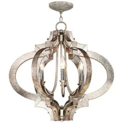 Possini Euro Design Ornament Aged Silver Gold Bronze Chandelier 23 1/4" Wide Industrial 6-Light Fixture For Dining Room Foyer Kitchen Island Entryway -Adesso Sales Store GUEST ef6d5d09 5110 4f8e a708 24150da0ceec