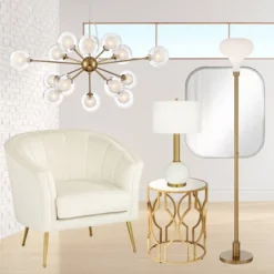 Possini Euro Design Spheres Antique Brass Chandelier 30" Wide Mid Century Modern Sputnik Glass Shade 15-Light Fixture For Dining Room Kitchen Island -Adesso Sales Store GUEST f131dd73 bac9 45c5 b238 e3ca68c2d923