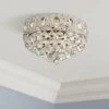 Vienna Full Spectrum Moira Vintage Ceiling Light Flush Mount Fixture 16" Wide Satin Nickel 6-Light Clear Crystal Balls For Bedroom Kitchen Living Room