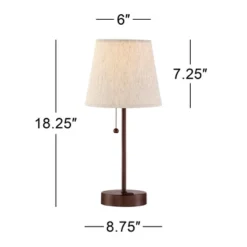 360 Lighting Justin Modern Accent Table Lamps 18 1/4" High Set Of 2 Marbled Bronze Metal With USB Charging Ports Oatmeal Drum Shade For Bedroom Desk -Adesso Sales Store GUEST f15c6aa9 4789 4777 9452 680505e9b5c6