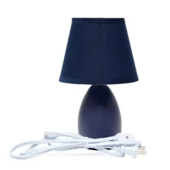 9.45" 2pk Petite Ceramic Oblong Bedside Table Desk Lamps With Matching Tapered Drum Shade Blue - Creekwood Home -Adesso Sales Store GUEST f197850e 5336 42c8 a7b7 71cd816acc0d