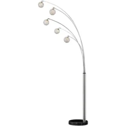 Possini Euro Design Allegra Mid Century Modern Arc Floor Lamp 88" Tall Chrome 5 Light Crystal Ball Shades For Living Room Reading Bedroom Office House -Adesso Sales Store GUEST f26c6075 402d 4f59 ac24 31fc9d720728