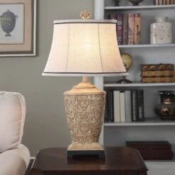 Tortola Carved Cream Table Lamp With Natural Softback Fabric Shade - StyleCraft -Adesso Sales Store GUEST f42c87cd 705c 4cbc a857 7885ef97a45c