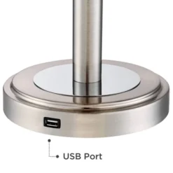 360 Lighting Camile Modern Table Lamps 25" High Set Of 2 Brushed Nickel With Table Top Dimmers USB Charging Port Off White Drum Shade For Office Desk -Adesso Sales Store GUEST f436b9cc 0a81 48d9 8178 4c9b9dea41c3