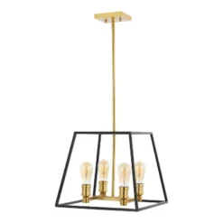 15" 4-Light Lloyd Farmhouse Industrial Iron LED Pendant Black/Brass Gold - JONATHAN Y -Adesso Sales Store GUEST f4b14be4 60f5 4a28 afce 29568451cb38