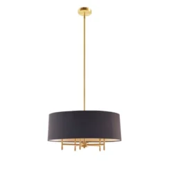 Presidio 5-Light Black Drum Shade Chandelier Gold/Black - Hampton Hill -Adesso Sales Store GUEST f5a9d414 4f1c 469d ac0b 44c14c3e2b00