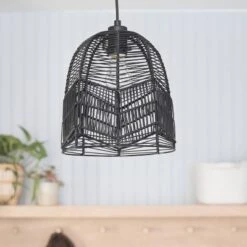 10" 1-Light Zola Pendant Rattan Black - River Of Goods -Adesso Sales Store GUEST f5b7782f e6b7 4bab 8271 41e99cfa1b3e