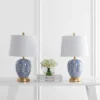Set Of 2 Kalel Table Lamps Blue/White (Includes LED Light Bulb) - Safavieh