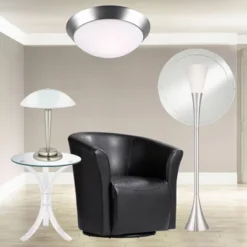 360 Lighting Deco Modern Accent Table Lamp 17" High Brushed Steel Touch On Off White Glass Dome Shade For Bedroom Bedside Nightstand Office Family -Adesso Sales Store GUEST f764664f 03db 494f 90b2 6765c21e3570