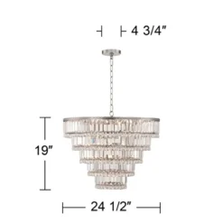 Vienna Full Spectrum Magnificence Satin Nickel Chandelier 24 1/2" Wide Modern Faceted Crystal Glass 15-Light LED Fixture For Dining Room House Kitchen -Adesso Sales Store GUEST f7d7ad5d 7e8b 43f6 9cc2 37fc825d15dd