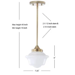 7.2" Adjustable Metal/Glass Kurtz Drop Pendant (Includes Energy Efficient Light Bulb) - JONATHAN Y -Adesso Sales Store GUEST f92ed4f6 9b06 4edc 9803 d052ecc5d177