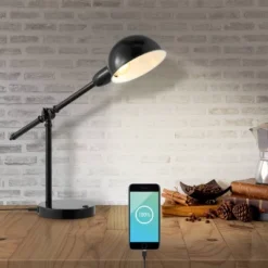 20.25" Curtis Vintage Industrial Iron Adjustable Dome Shade Task Lamp With USB Charging Port (Includes LED Light Bulb) - JONATHAN Y -Adesso Sales Store GUEST f9bb87b6 c7ee 47c3 9f9c 7cec3a382a55