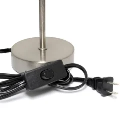 10.5" Petite Metal Stick Bedside Table Desk Lamp In Sand Nickel With Fabric Shade White - Creekwood Home -Adesso Sales Store GUEST fa632b6e 8993 4f61 86d0 4481ed11105d 1