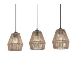 30" LED 3-Light Seagrass/Metal Ibiza Island Coastal Pendant Oil Rubbed Bronze/Natural - JONATHAN Y -Adesso Sales Store GUEST faa795aa 7063 4208 b38a 55ec65e21afe