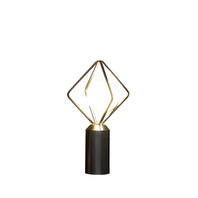 19.5" Ernst Modern Monoclinic Pendeloque Metal Table Lamp Silver - Ore International 1 19.5" Ernst Modern Monoclinic Pendeloque Metal Table Lamp Silver - Ore International