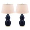 (Set Of 2) 26.5" Jill Double- Gourd Ceramic Lamp Navy (Includes CFL Light Bulb) - Safavieh