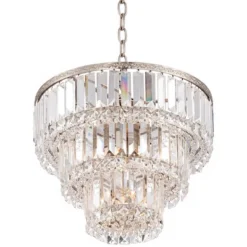 Vienna Full Spectrum Magnificence Satin Nickel Chandelier 14 1/4" Wide Modern Faceted Crystal Glass 7-Light LED Fixture For Dining Room House Kitchen -Adesso Sales Store GUEST fccdc9b1 4372 4d3a 803a 5dfb0a93ce19