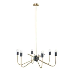 Alexis 6-Light Two-Tone Chandelier Antique Brass/Black - Hampton Hill -Adesso Sales Store GUEST fceb0cfc 2964 4475 8b6a ac7181b914e7
