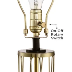 360 Lighting Nathan Modern Table Lamps 25 1/2" High Set Of 2 Gold Metal With USB Charging Ports Black Drum Shade For Bedroom Living Room Home Desk -Adesso Sales Store GUEST fd98c460 da77 4aad a69f 919a6f22e4d3