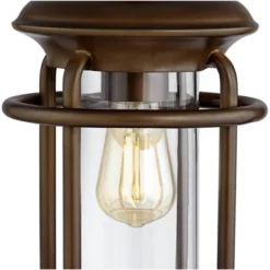 Franklin Iron Works Andreas Industrial Table Lamp 26" High Brown Metal With Nightlight LED And USB Charging Port Oatmeal Shade For Living Room Desk -Adesso Sales Store GUEST ff266ca9 dba5 4542 8acd 1d5d696cd6f5