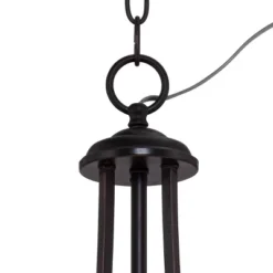 Franklin Iron Works Oil Rubbed Bronze Pendant Chandelier 19 1/2" Wide Farmhouse Rustic Oatmeal Linen Drum Shade Fixture For Dining Room Kitchen Island -Adesso Sales Store GUEST ff539b5d 9276 425c a6c2 172366791f99