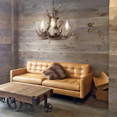 18" LED Adjustable Resin Antler Chandelier Brown - Jonathan Y 1 18" LED Adjustable Resin Antler Chandelier Brown - Jonathan Y